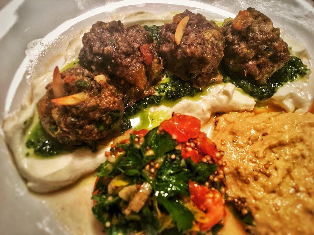 Moroccan meatballs with greens