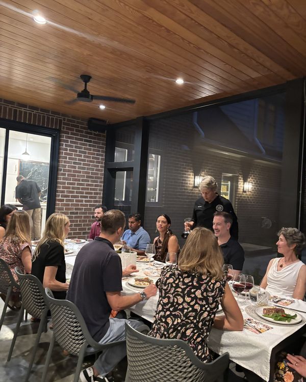 A dinner party served by a Travelling Cafe chef