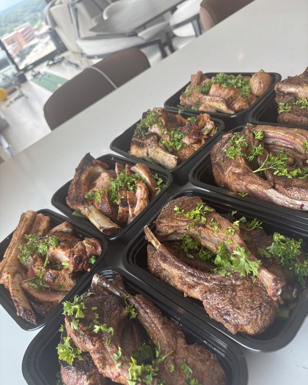 Lamb chops portioned for meal prep