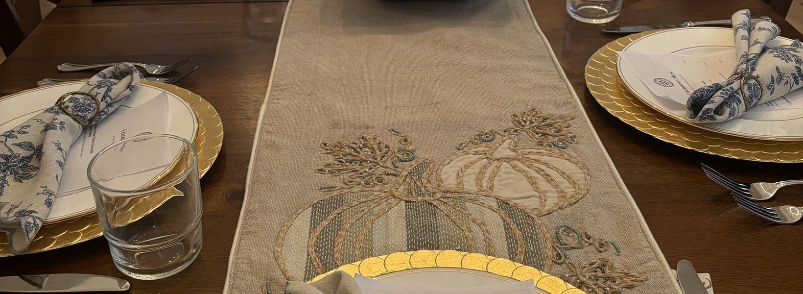 A table set for a dinner party