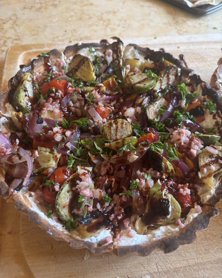 Roasted vegetable tart with balsamic from a vacation cooking job in Boone