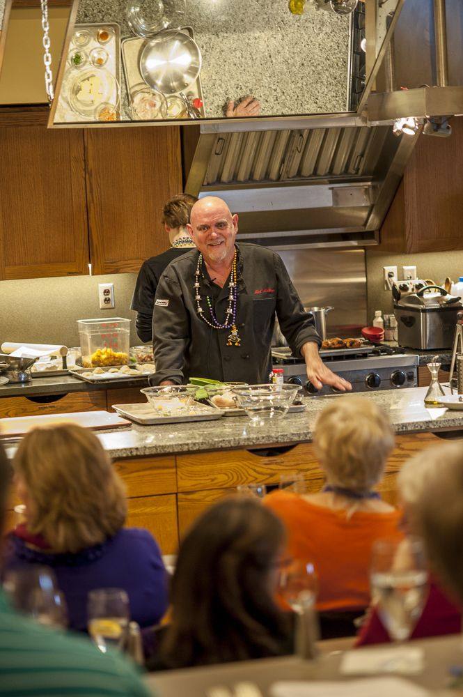 A chef demonstration at The Cooking School at Southern Season
